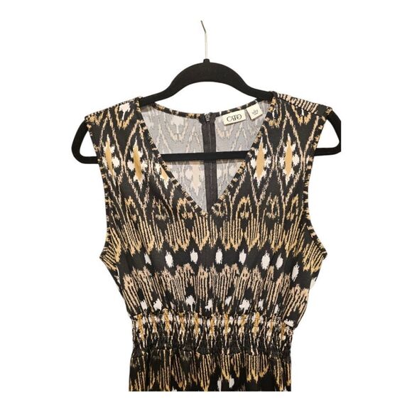 CATO Black and Gold Printed Jumpsuit - Size Large - Picture 3 of 10